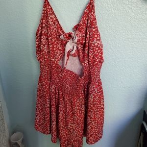 Red Floral Romper